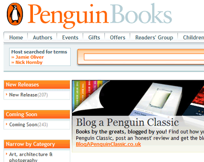Penguin Books Homepage Redesign
